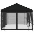 vidaXL Altánok so stenami 6 x 3 m Čierna Polyester a oceľ 190 gsm