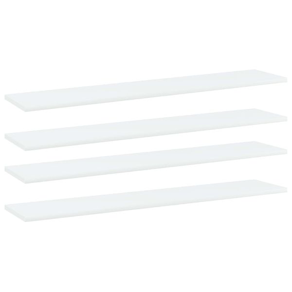 vidaXL Prídavné police 4 ks, biele 100x20x1,5 cm, kompozitné drevo