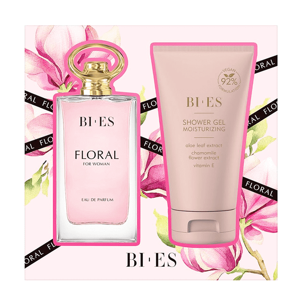 BI-ES FLORAL dámska darčeková súprava - parfumová voda 90ML + sprchový gél 150 ML