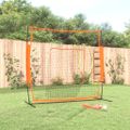 vidaXL Bejzbalová sieť oranžovo-čierna 219x107x212 cm oceľ a polyester