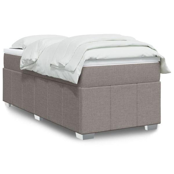 vidaXL Posteľný rám boxsping s matracom sivohnedý 80x200 cm látka