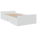 vidaXL Rám postele so skladom Biela 80 x 200 cm Kompozitné drevo