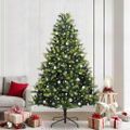 vidaXL Umelý skladací vianočný stromček 300 LED diód Zelená 240 cm