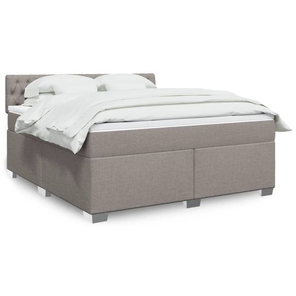 vidaXL Posteľný rám boxspring s matracom sivohned 180x200 cm látka