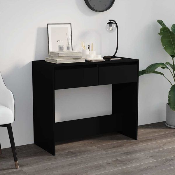 vidaXL Konzolový stolík čierny 89x41x76,5 cm oceľový