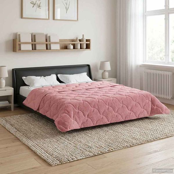 vidaXL Zimný prehoz Ružová 200 x 220 cm Mikrofáza a Teddy fleece