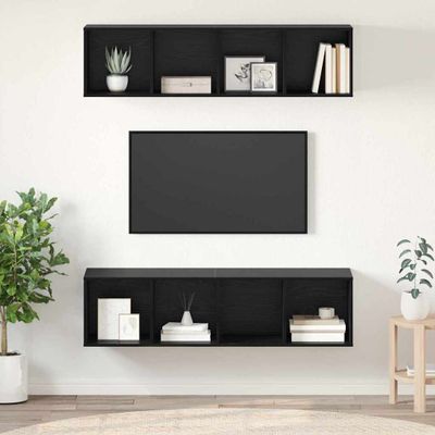 vidaXL Zostava TV skriniek 2 pcs Čierny dub 37 x 37 x 142,5 cm