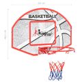 vidaXL 5-dielna sada basketbalového koša na stenu s doskou 66x44,5 cm