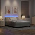vidaXL LED box s pružinami Svetlosivá 140 x 190 cm Zamat