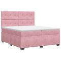 vidaXL Posteľ boxspring s matracom Ružová 200 x 200 cm Zamat
