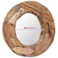 vidaXL Dekoratívne zrkadlo z teakového dreva, 60 cm, okrúhle