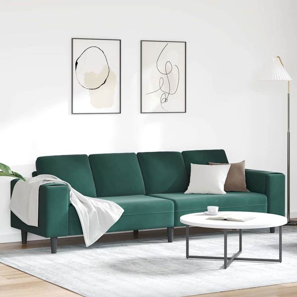 vidaXL Pohovka do obývačky Tmavozelená 250 x 77 x 76 cm