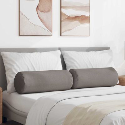vidaXL Podložkové vankúše 2 pcs Sivohnedá Ø 25 x 70 cm látka