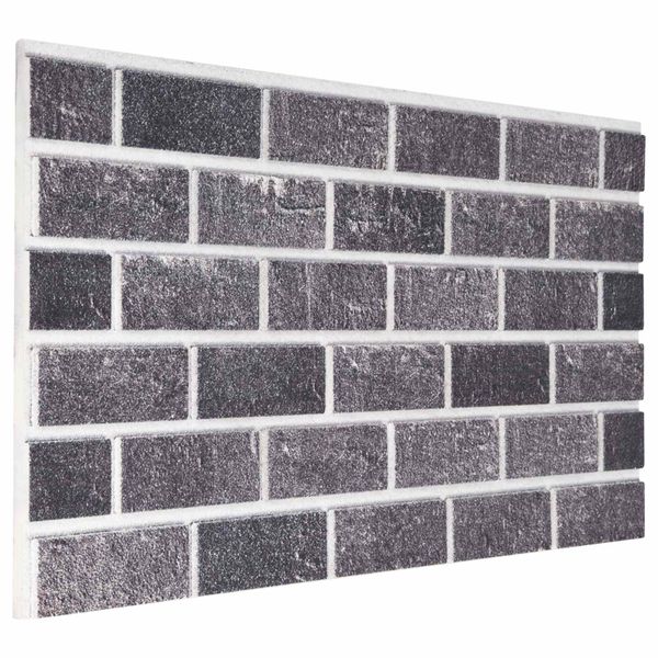 vidaXL Nástenné panely 10 pcs Čierna a Šedá 100 x 50 cm EPS pena