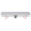 vidaXL Rovný sprchový odtok, s bublinkami, 630x140 mm, nerezová oceľ