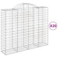 vidaXL Oblúkové gabiónové koše 20 ks 200x50x160/180 pozinkované železo