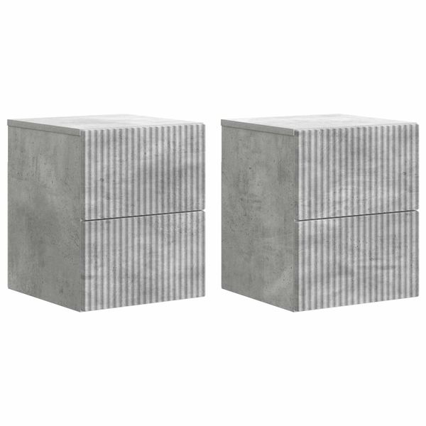 vidaXL Nástenná nočná skrinka 2 pcs Betónovo sivá 33 x 34,5 x 40 cm