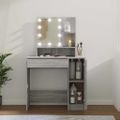 vidaXL Toaletný stolík s LED sivý dub sonoma 86,5x35x136 cm