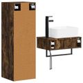 vidaXL Sada kúpeľňového nábytku 2 ks Dymový dub 33 x 34,5 x 100 cm