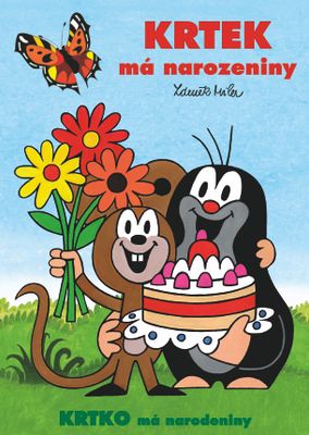 Omaľovánka A4 Krtko má narodeniny