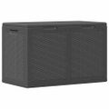 vidaXL Záhradný úložný box 180 l, čierny, PP ratan