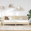 vidaXL Rohový rám postele Krémová 100 cm x 200 cm Tkanina a preglejka