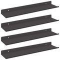 vidaXL Závesná polica 4 ks Čierny 40 x 8,5 x 2,5 cm Oceľ