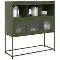 vidaXL Komoda olivovozelená 100,5x39x107 cm oceľ valcovaná za studena