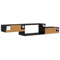 vidaXL Nástenný TV kabinet Nástenná montáž Čierny dub 150 x 28 x 26 cm