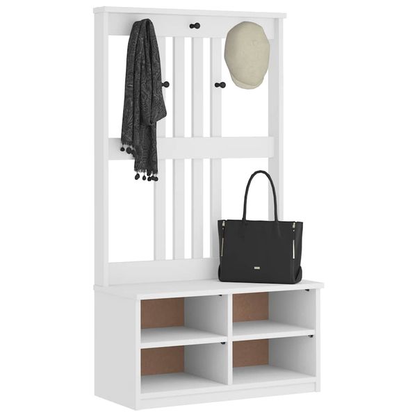 vidaXL Halový strom SANDNES biela 87x40x159,5 cm masívna borovica