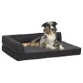 vidaXL Ergonomický matrac pre psa 75x53 cm ľanový vzhľad flís čierny