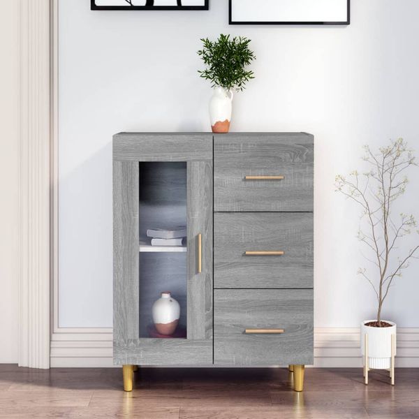 vidaXL Komoda sivý dub sonoma 69,5x34x90 cm kompozitné drevo