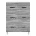 vidaXL Zásuvkový kabinet Sivý Sonoma 66 x 34,5 x 89,5 cm