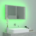 vidaXL LED kúpeľňová zrkadlová skrinka betónová sivá 80x12x45 cm akryl