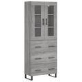 vidaXL Vysoká skrinka sivý dub sonoma 69,5x34x180 cm spracované drevo