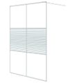 vidaXL Sprchová zástena biela 140x195 cm priehľadné ESG sklo