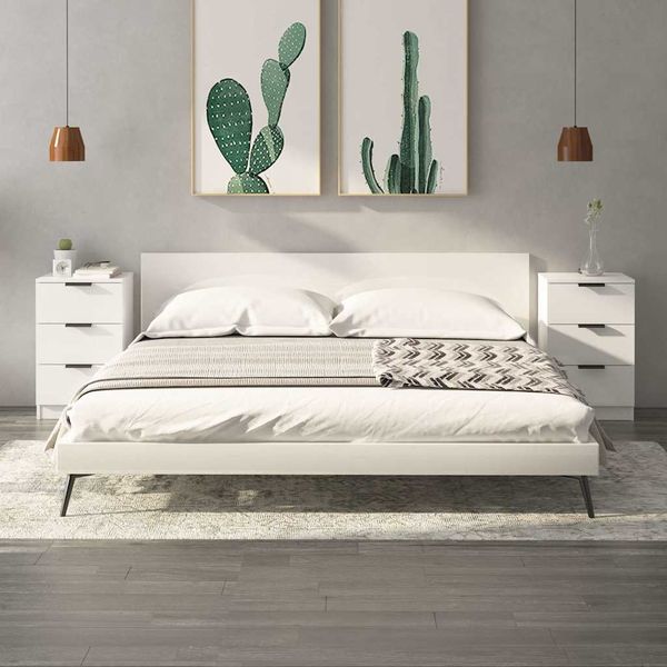 vidaXL Nočné stolíky 2 ks lesklé biele 40x36x65 cm