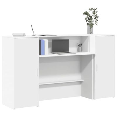 vidaXL Recepčný pult biely 180x50x103,5 cm, umelé drevo