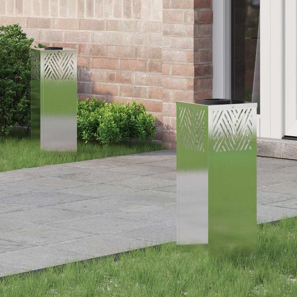 vidaXL Solárne LED svetlo na chodník 2 pcs Strieborná Nerezová oceľ