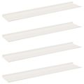 vidaXL Závesná polica 4 ks Biely 100 x 18 x 2,5 cm Oceľ