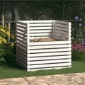 vidaXL Kompostér biely 100x100x102 cm masívne borovicové drevo