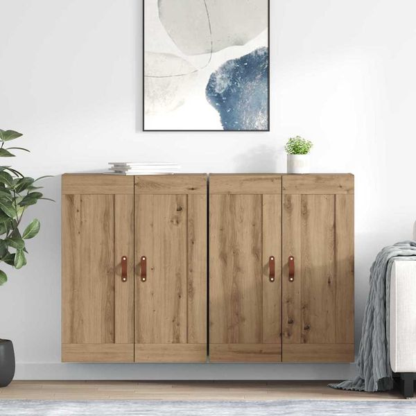 vidaXL Závesná skrinka Nástenný 2 pcs Remeselný dub 69,5 x 34 x 90 cm