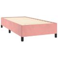 vidaXL Posteľný rám boxsping s matracom ružový 90x200 cm zamat