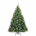 vidaXL Umelý vianočný stromček s 300 LED-i Zelená 210 cm PE a PVC