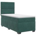 vidaXL Posteľ boxspring s matracom Tmavozelená 100 x 200 cm Zamat