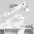 vidaXL Plávajúce nástenné police 4 ks, lesklé biele 40x23,5x3,8 cm, MDF
