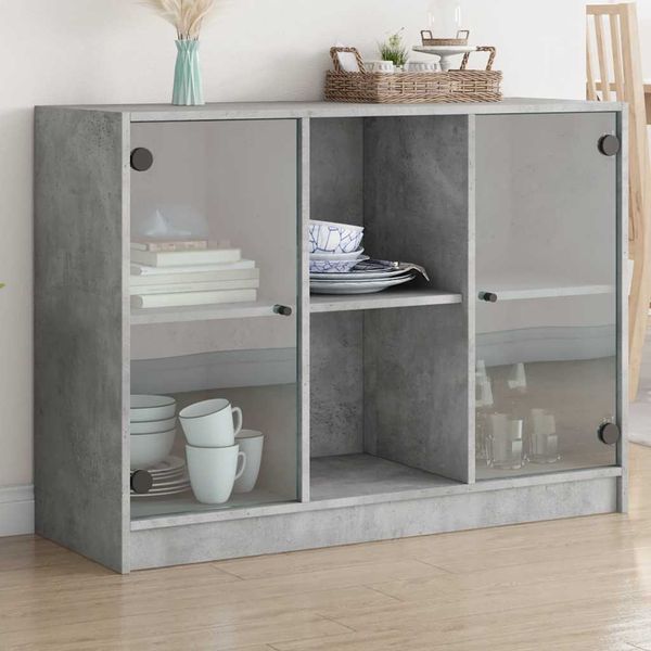 vidaXL Komoda betónovo sivá 102x37x75,5 cm kompozitné drevo
