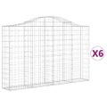 vidaXL Oblúkové gabionové koše 6 ks 200x30x120/140 cm pozink. železo
