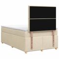 vidaXL Posteľ boxspring s matracom Krémová 120 x 190 cm Látka