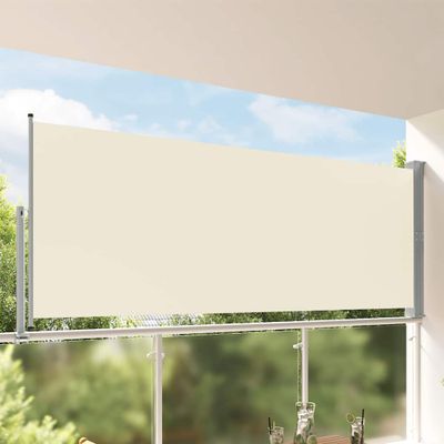 vidaXL Zaťahovacia bočná markíza na terasu 140x300 cm, krémová